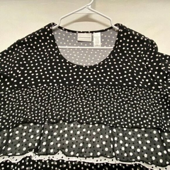 Alfred Dunner Spring Bliss Blouse Large Multicolor Layered Semi Sheer $50 NWT - Picture 9 of 9